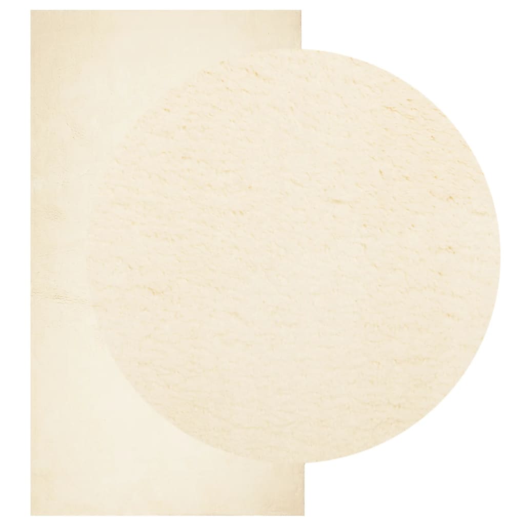 vidaXL Teppich HUARTE Kurzflor Weich und Waschbar Creme 80x150 cm