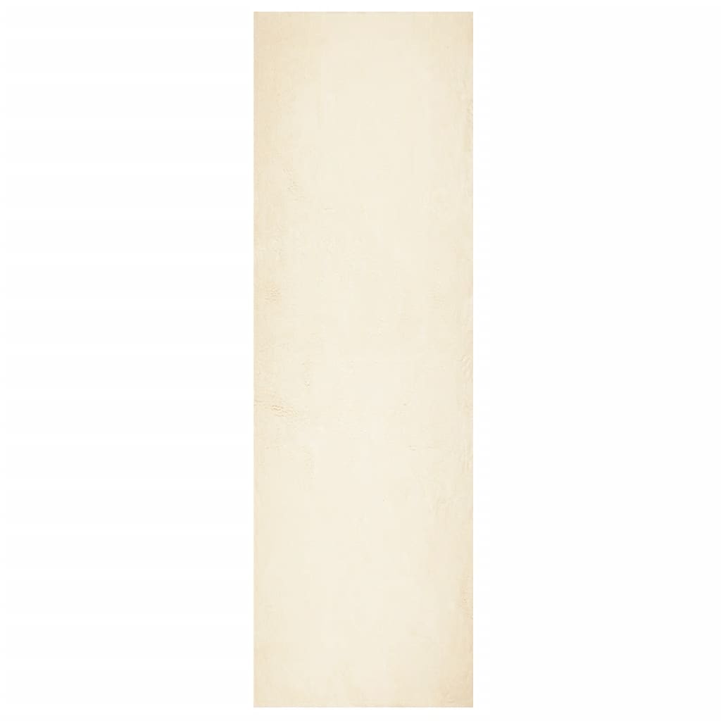 vidaXL Teppich HUARTE Kurzflor Weich und Waschbar Creme 80x250 cm