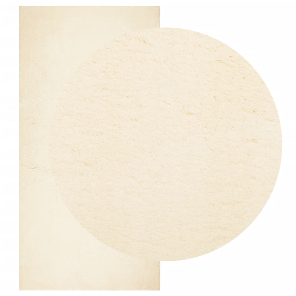 vidaXL Teppich HUARTE Kurzflor Weich und Waschbar Creme 100x200 cm