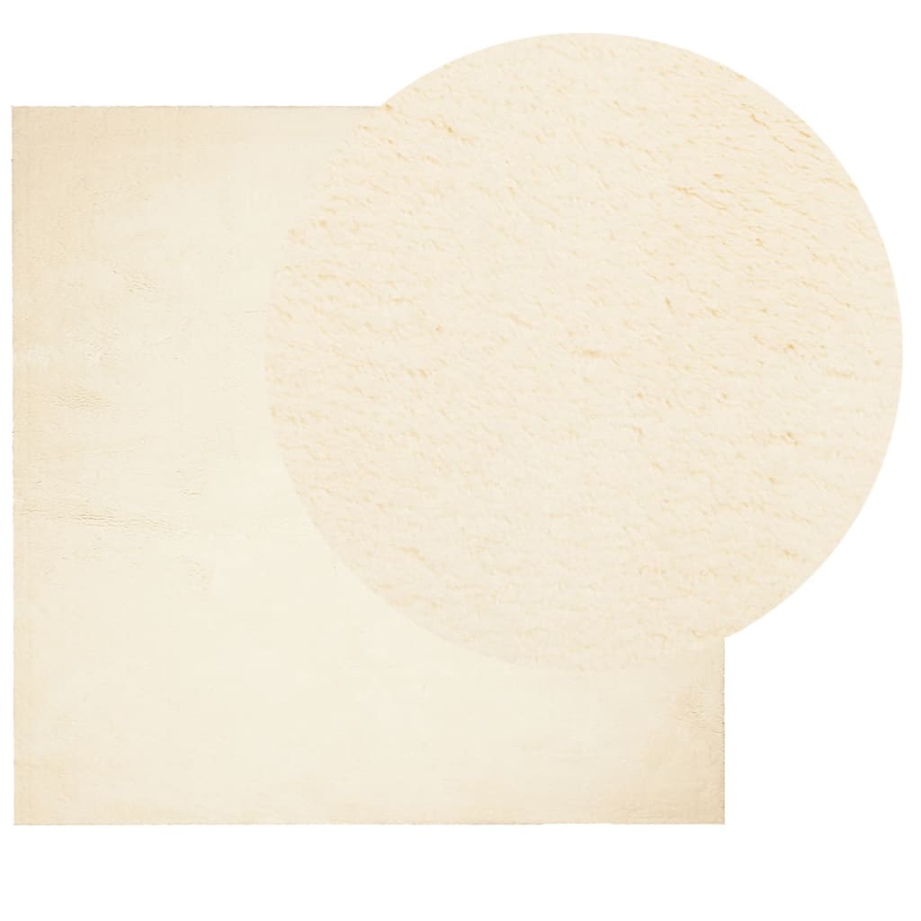 vidaXL Teppich HUARTE Kurzflor Weich und Waschbar Creme 120x120 cm