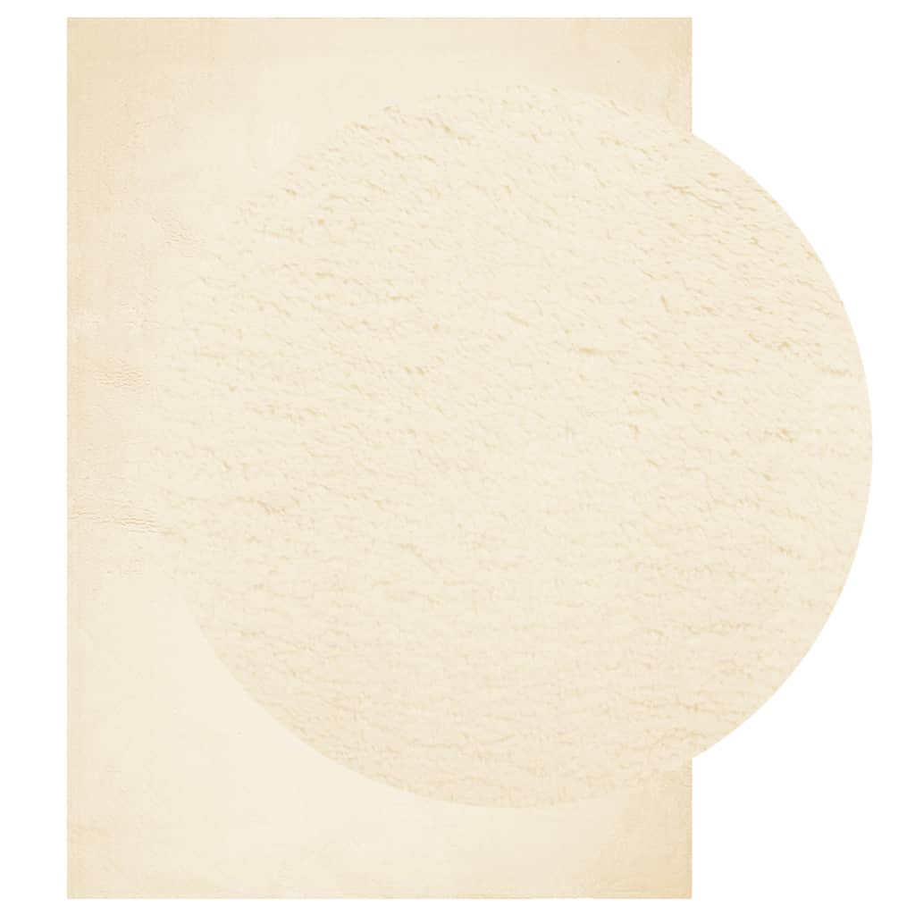vidaXL Teppich HUARTE Kurzflor Weich und Waschbar Creme 140x200 cm