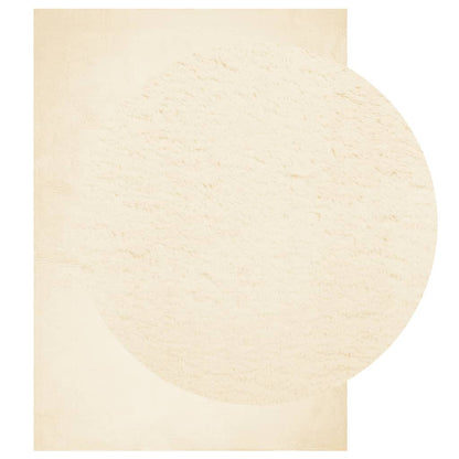 vidaXL Teppich HUARTE Kurzflor Weich und Waschbar Creme 140x200 cm