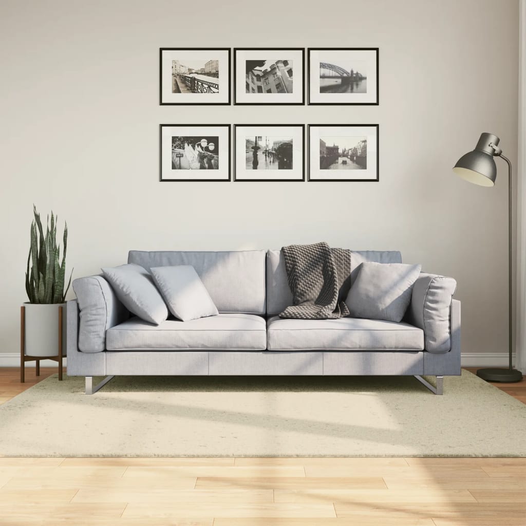 vidaXL Teppich HUARTE Kurzflor Weich und Waschbar Creme 140x200 cm