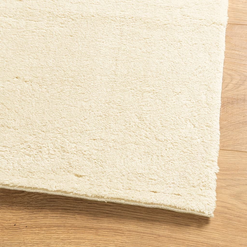 vidaXL Teppich HUARTE Kurzflor Weich und Waschbar Creme 160x160 cm