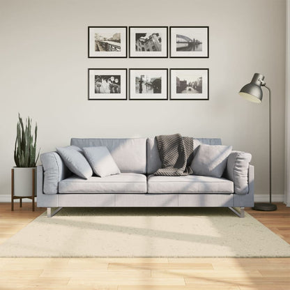 vidaXL Teppich HUARTE Kurzflor Weich und Waschbar Creme 160x160 cm