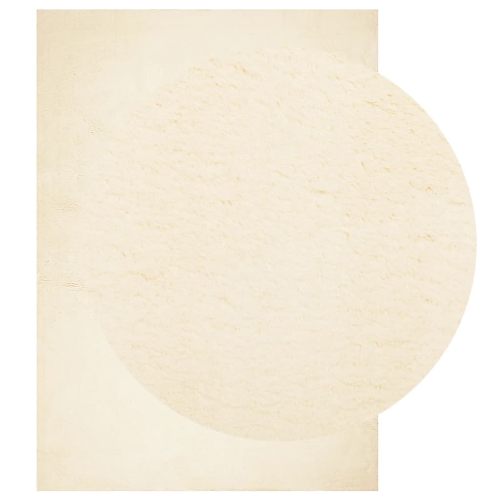 vidaXL Tapis HUARTE à poils courts doux et lavable Crème 160x230 cm