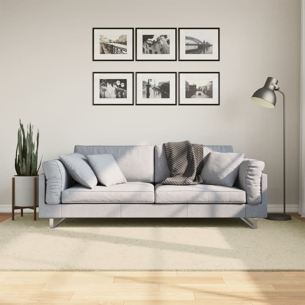 vidaXL Tapis HUARTE à poils courts doux et lavable Crème 160x230 cm