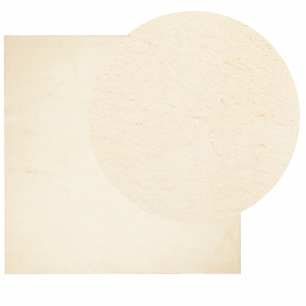 vidaXL Teppich HUARTE Kurzflor Weich und Waschbar Creme 200x200 cm