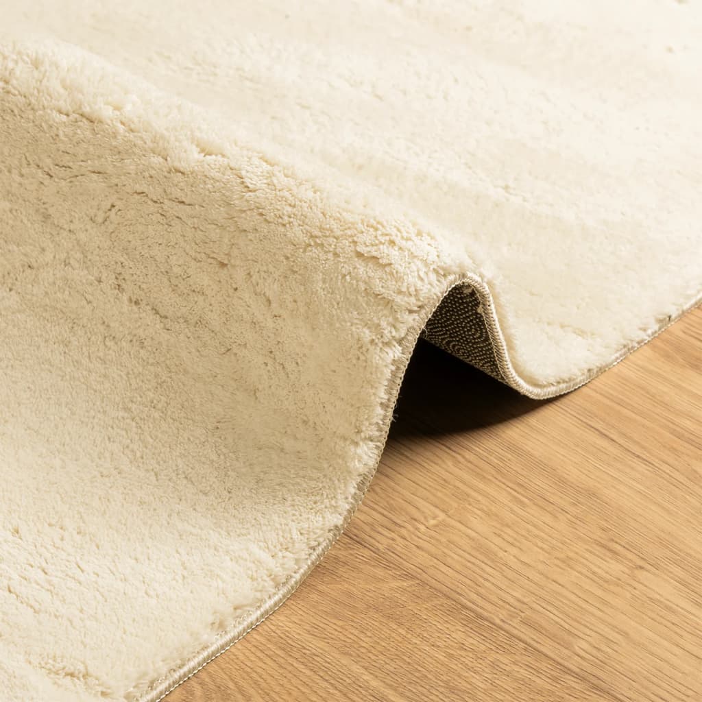 vidaXL Teppich HUARTE Kurzflor Weich und Waschbar Creme 200x200 cm