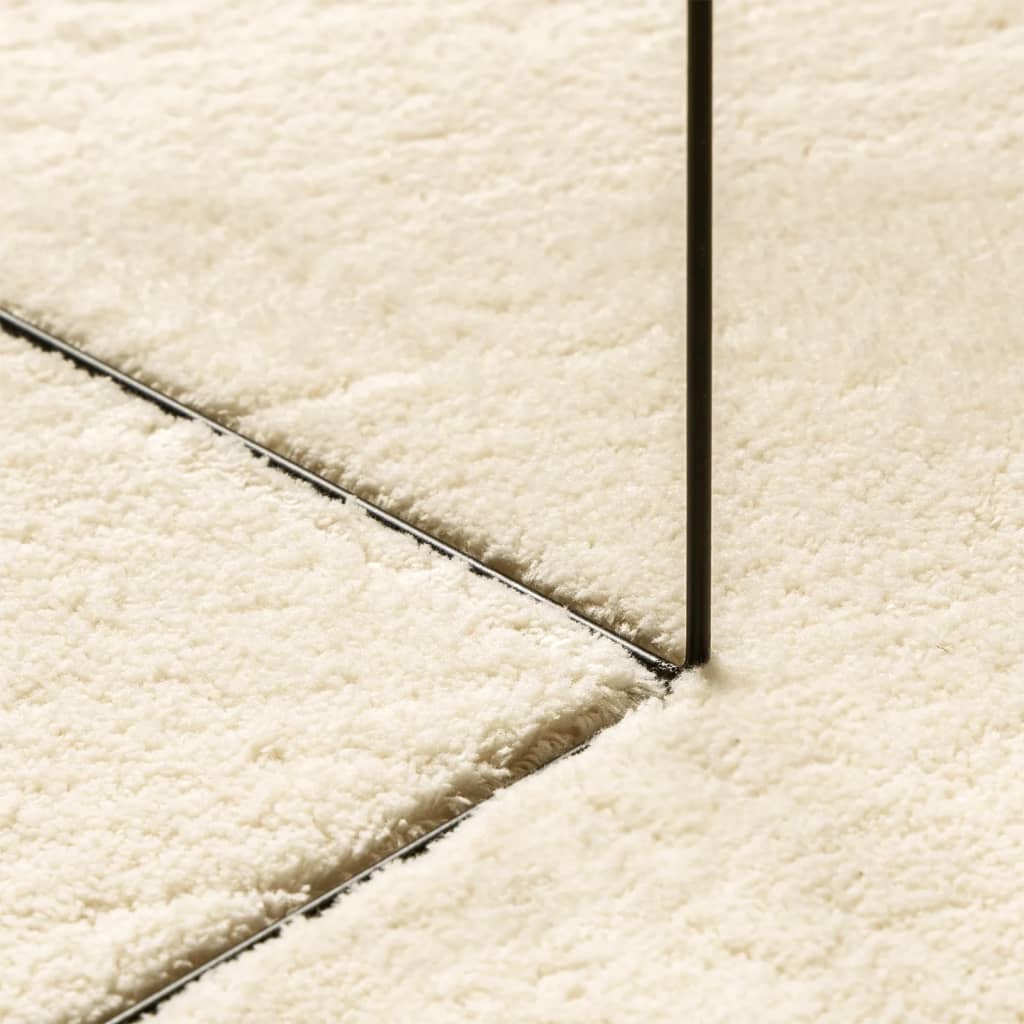 vidaXL Tapis HUARTE à poils courts, doux et lavable Crème 200x280 cm