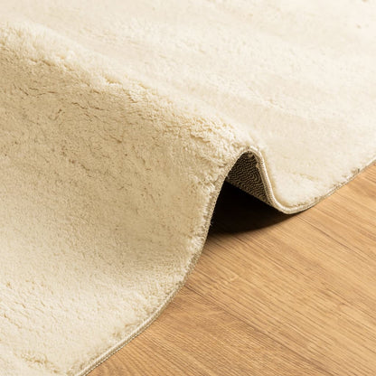 vidaXL Teppich HUARTE Kurzflor Weich und Waschbar Creme 240x240 cm