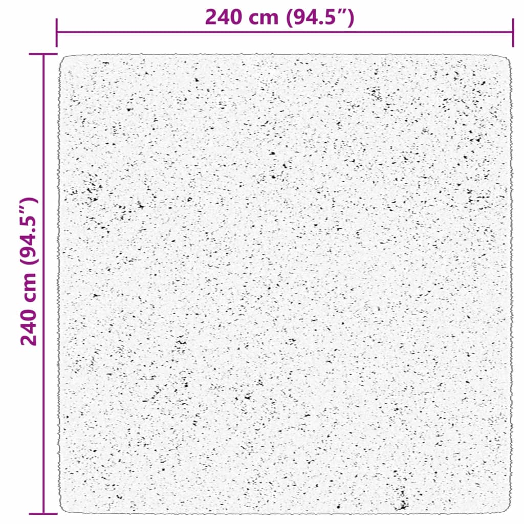 vidaXL Teppich HUARTE Kurzflor Weich und Waschbar Creme 240x240 cm