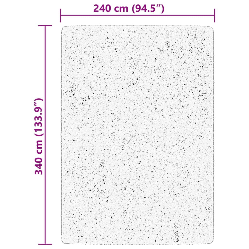vidaXL Teppich HUARTE Kurzflor Weich und Waschbar Creme 240x340 cm