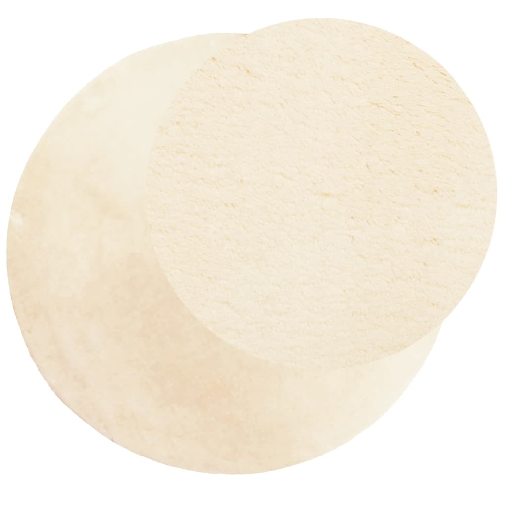 vidaXL Teppich HUARTE Kurzflor Weich und Waschbar Creme Ø 80 cm