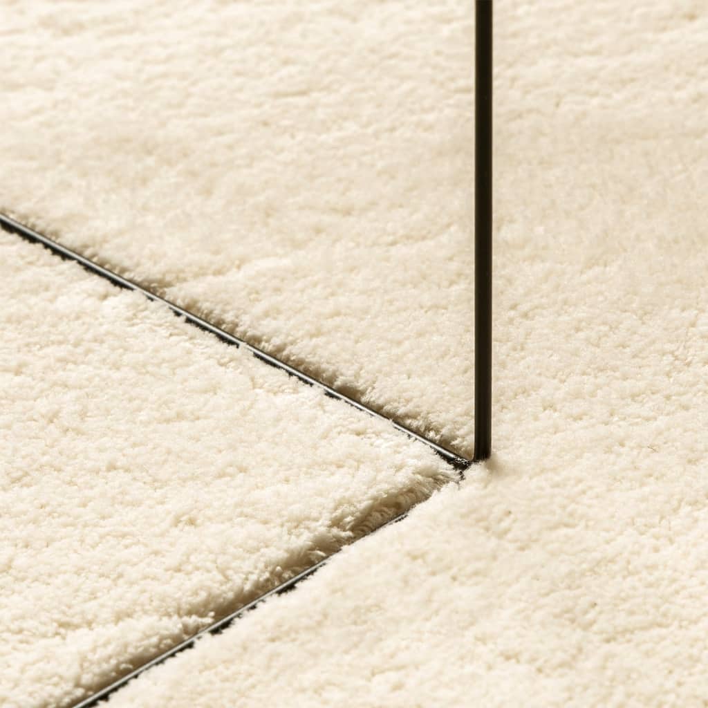 vidaXL Teppich HUARTE Kurzflor Weich und Waschbar Creme Ø 80 cm