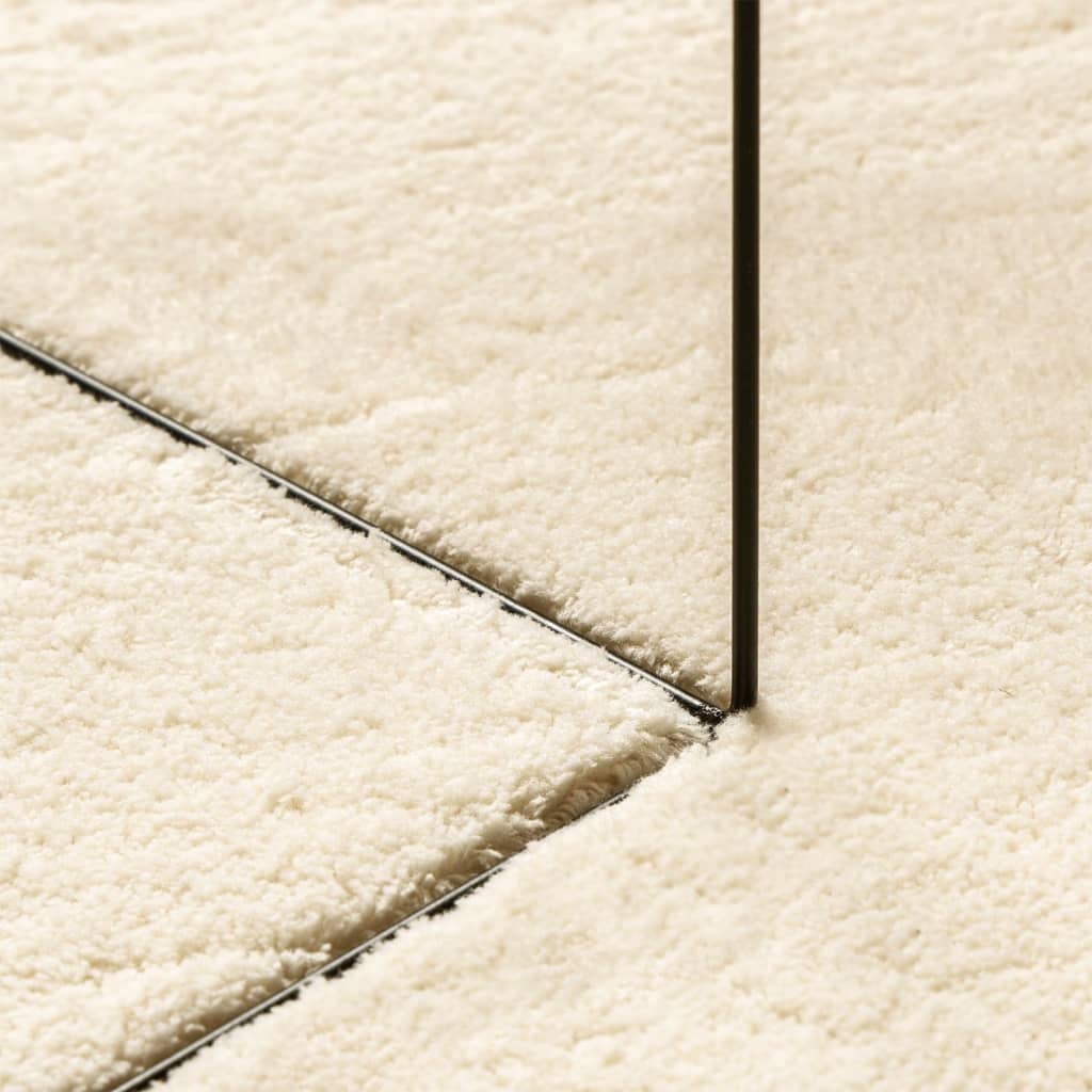 vidaXL Teppich HUARTE Kurzflor Weich und Waschbar Creme Ø 100 cm