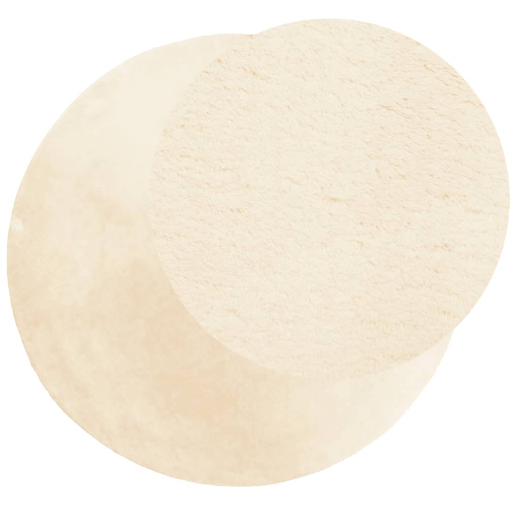 vidaXL Teppich HUARTE Kurzflor Weich und Waschbar Creme Ø 200 cm
