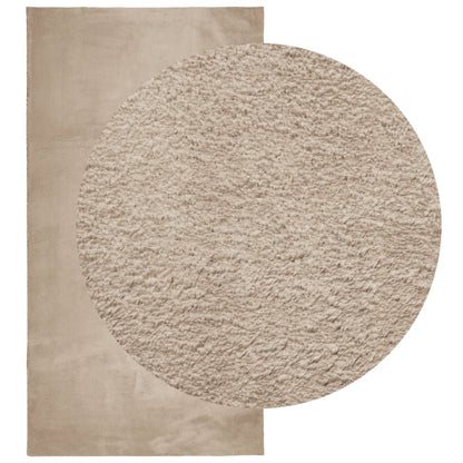 vidaXL Teppich HUARTE Kurzflor Weich und Waschbar Sandfarben 60x110 cm