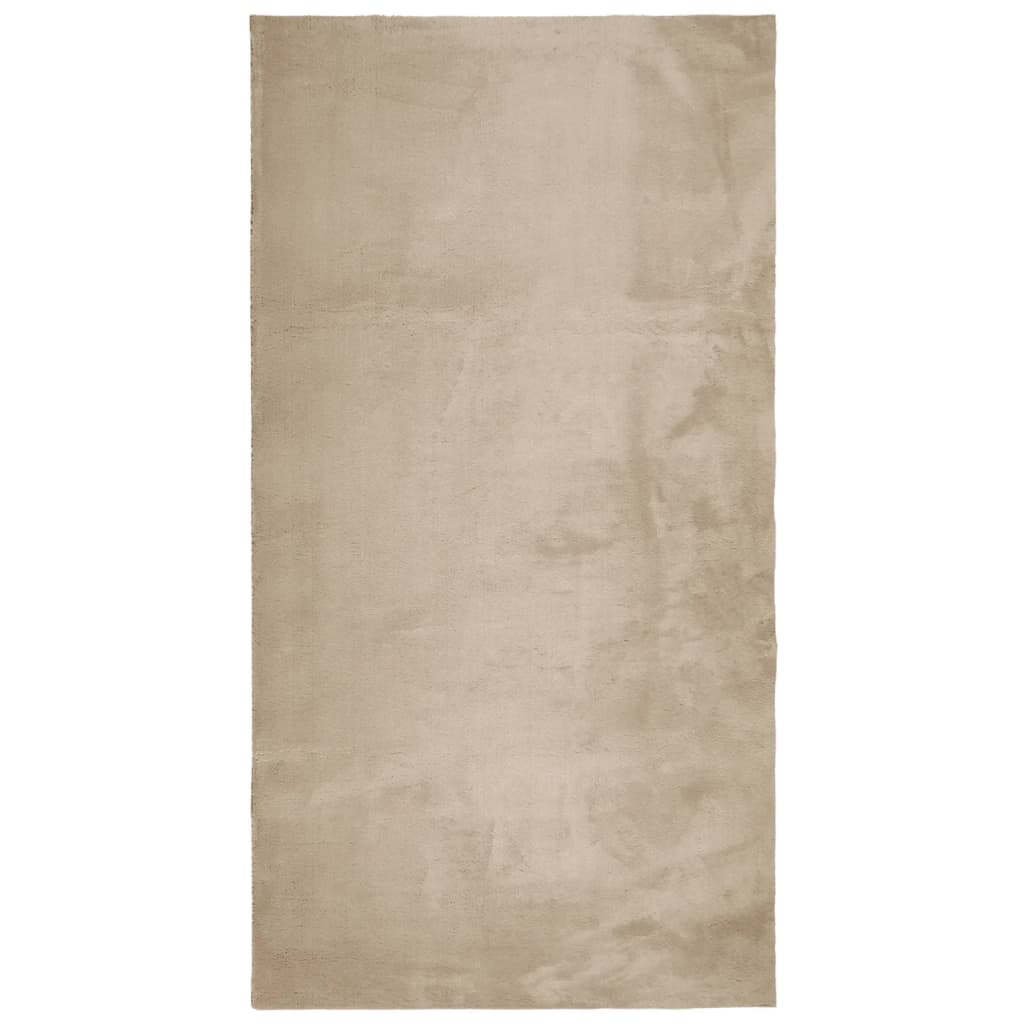 vidaXL Teppich HUARTE Kurzflor Weich und Waschbar Sandfarben 80x150 cm