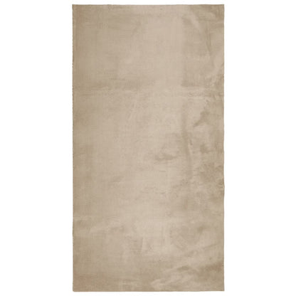 vidaXL Teppich HUARTE Kurzflor Weich und Waschbar Sandfarben 80x150 cm