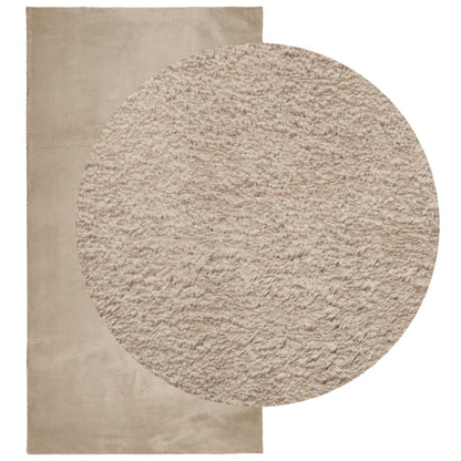 vidaXL Teppich HUARTE Kurzflor Weich und Waschbar Sandfarben 80x150 cm