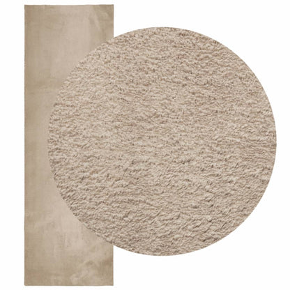 vidaXL Teppich HUARTE Kurzflor Weich und Waschbar Sandfarben 80x250 cm