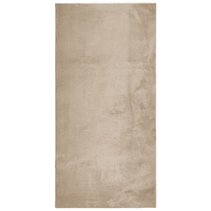 vidaXL Teppich HUARTE Kurzflor Weich und Waschbar Sandfarben 100x200cm