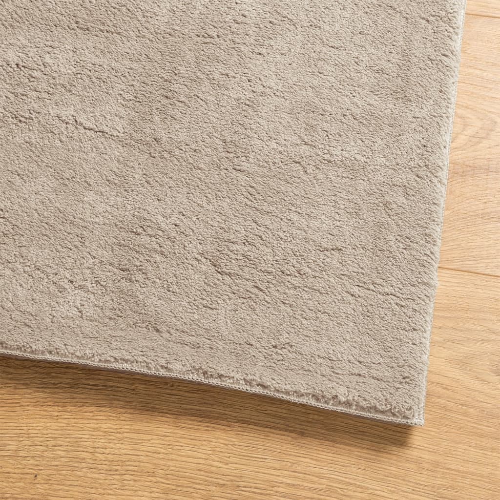 vidaXL Teppich HUARTE Kurzflor Weich und Waschbar Sandfarben 120x120cm