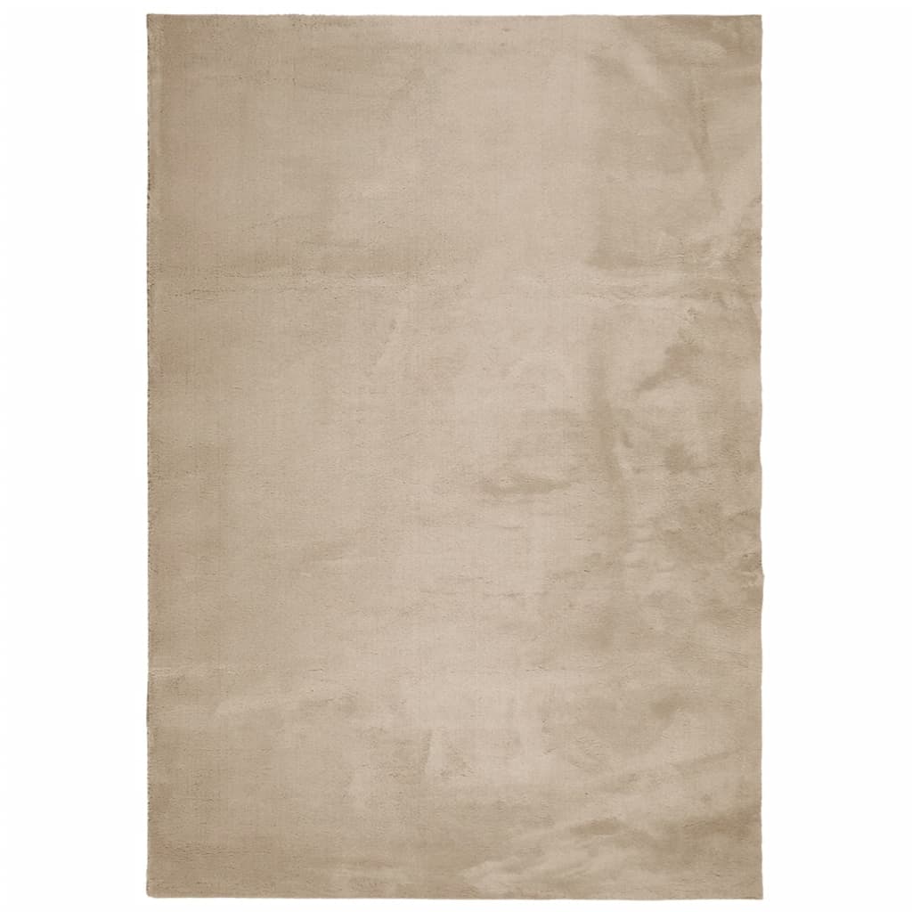 vidaXL Tapis HUARTE à poils courts doux et lavable couleur sable 140x200cm