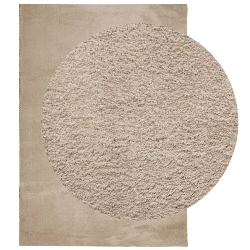 vidaXL Tapis HUARTE à poils courts doux et lavable couleur sable 140x200cm