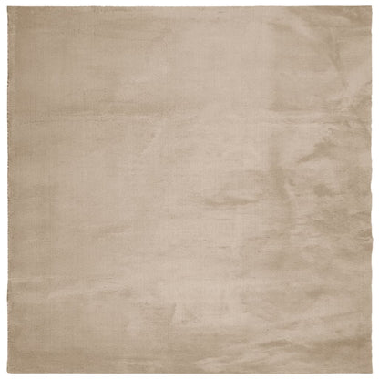vidaXL Teppich HUARTE Kurzflor Weich und Waschbar Sandfarben 160x160cm