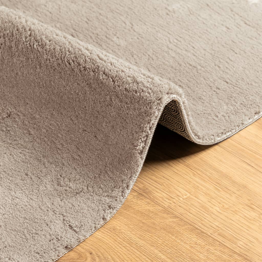 vidaXL Teppich HUARTE Kurzflor Weich und Waschbar Sandfarben 160x160cm