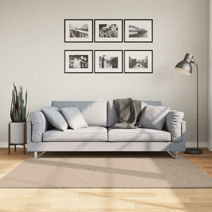 vidaXL Teppich HUARTE Kurzflor Weich und Waschbar Sandfarben 160x160cm