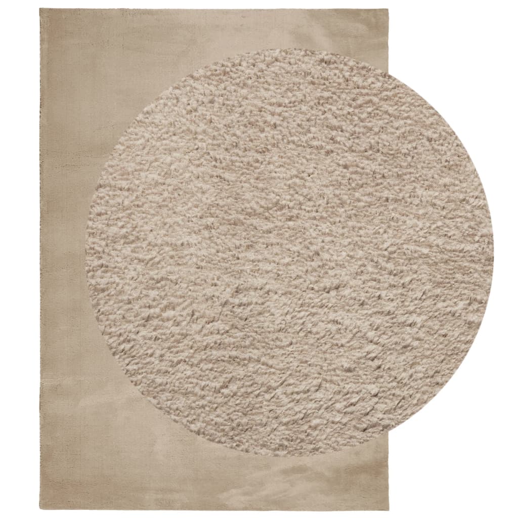 vidaXL Tapis HUARTE à poils courts, doux et lavable, couleur sable, 160x230cm