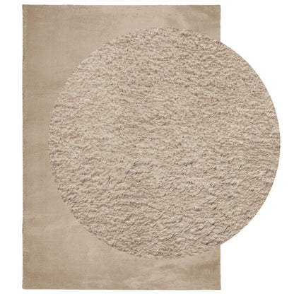 vidaXL Tapis HUARTE à poils courts, doux et lavable, couleur sable, 160x230cm