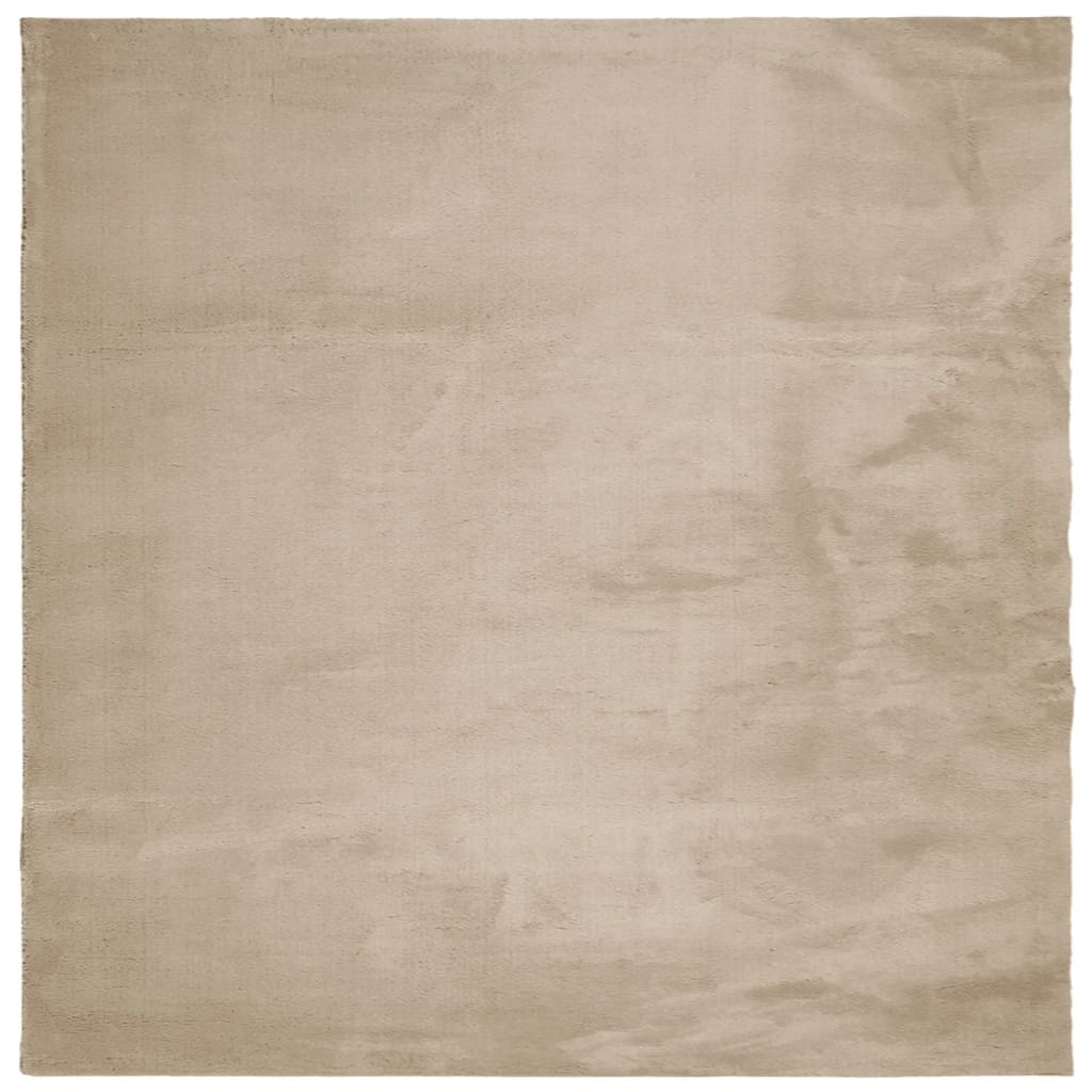 vidaXL Teppich HUARTE Kurzflor Weich und Waschbar Sandfarben 240x240cm