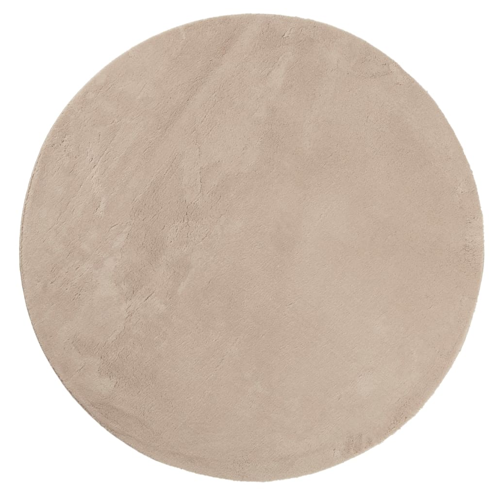 vidaXL Teppich HUARTE Kurzflor Weich und Waschbar Sandfarben Ø 80 cm