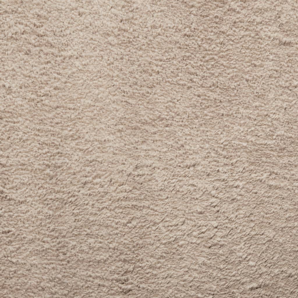 vidaXL Teppich HUARTE Kurzflor Weich und Waschbar Sandfarben Ø 80 cm