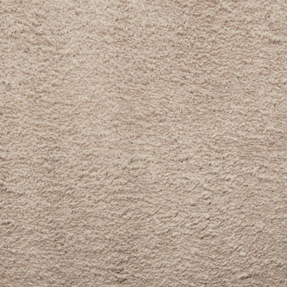 vidaXL Tapis HUARTE à poils courts, doux et lavable, couleur sable, Ø 100 cm
