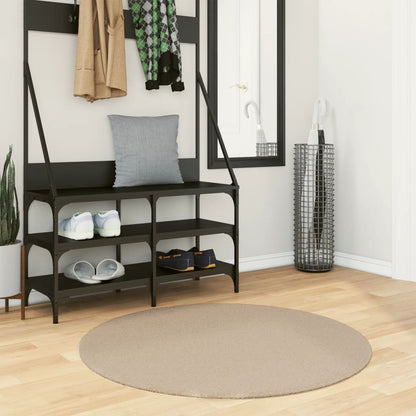 vidaXL Tapis HUARTE à poils courts, doux et lavable, couleur sable, Ø 100 cm