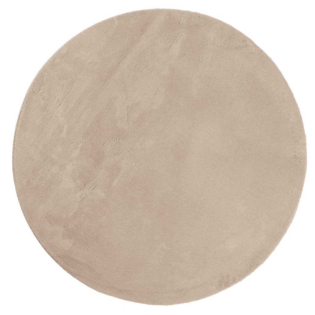 vidaXL Teppich HUARTE Kurzflor Weich und Waschbar Sandfarben Ø 120 cm