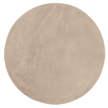 vidaXL Teppich HUARTE Kurzflor Weich und Waschbar Sandfarben Ø 120 cm