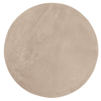 vidaXL Teppich HUARTE Kurzflor Weich und Waschbar Sandfarben Ø 120 cm