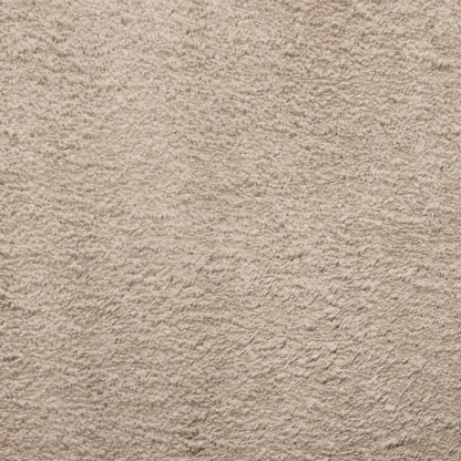 vidaXL Teppich HUARTE Kurzflor Weich und Waschbar Sandfarben Ø 120 cm