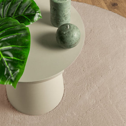 vidaXL Teppich HUARTE Kurzflor Weich und Waschbar Sandfarben Ø 160 cm