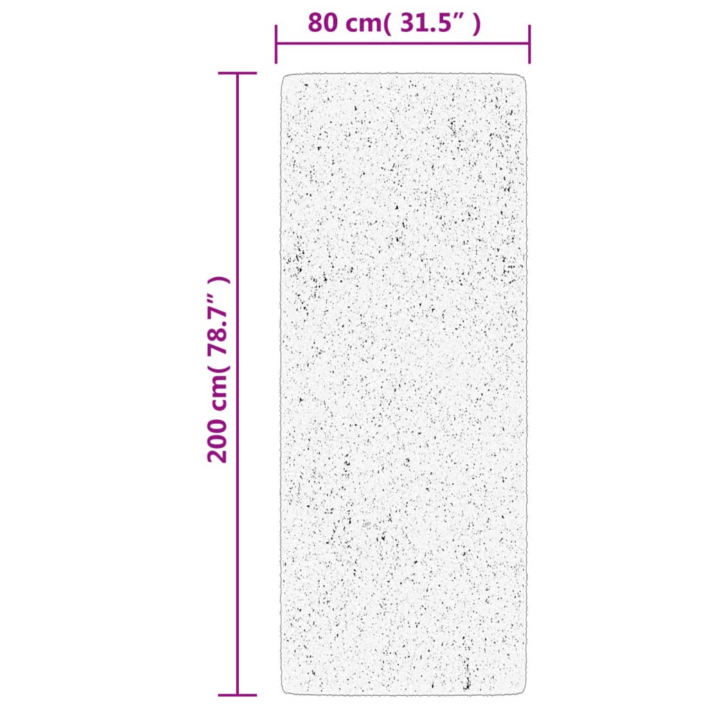 vidaXL Tapis HUARTE à poils courts doux et lavable Gris 80x200 cm
