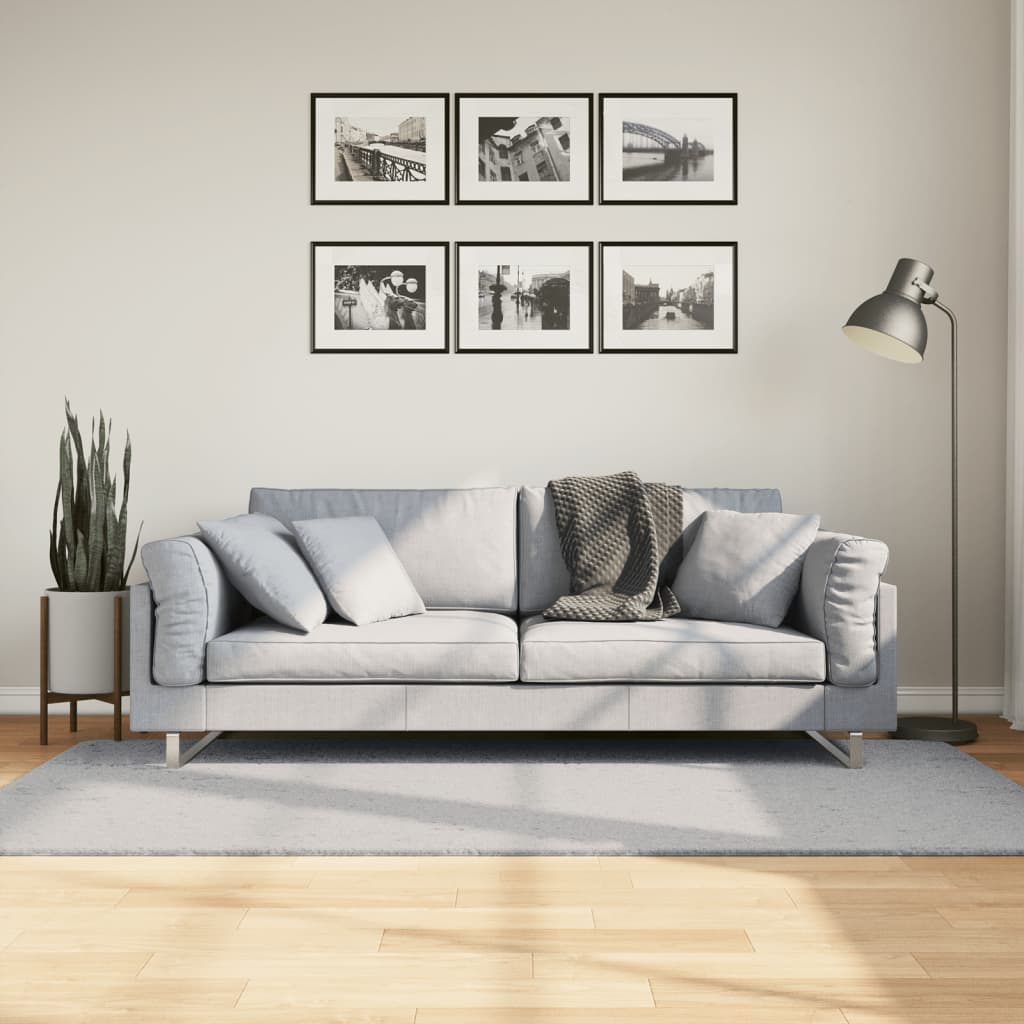 vidaXL Tapis HUARTE à poils courts doux et lavable gris 100x200 cm