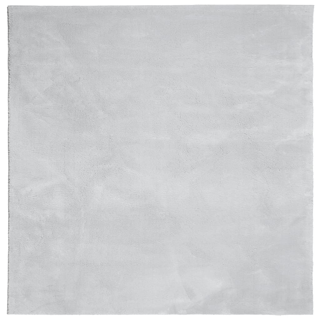 vidaXL Teppich HUARTE Kurzflor Weich und Waschbar Grau 160x160 cm