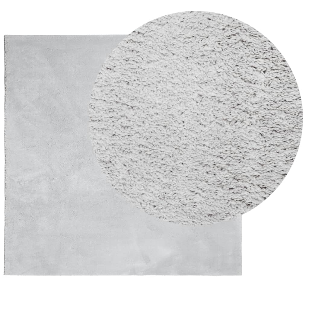 vidaXL Teppich HUARTE Kurzflor Weich und Waschbar Grau 160x160 cm