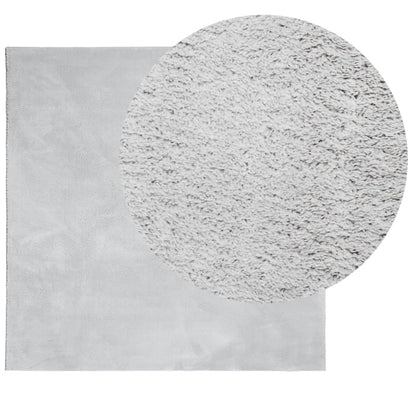 vidaXL Teppich HUARTE Kurzflor Weich und Waschbar Grau 160x160 cm